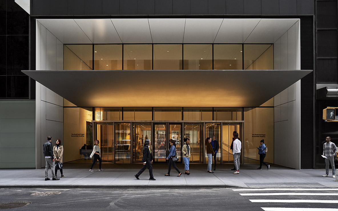 The Museum’s main entrance on West 53rd Street. Photo: Noah Kalina