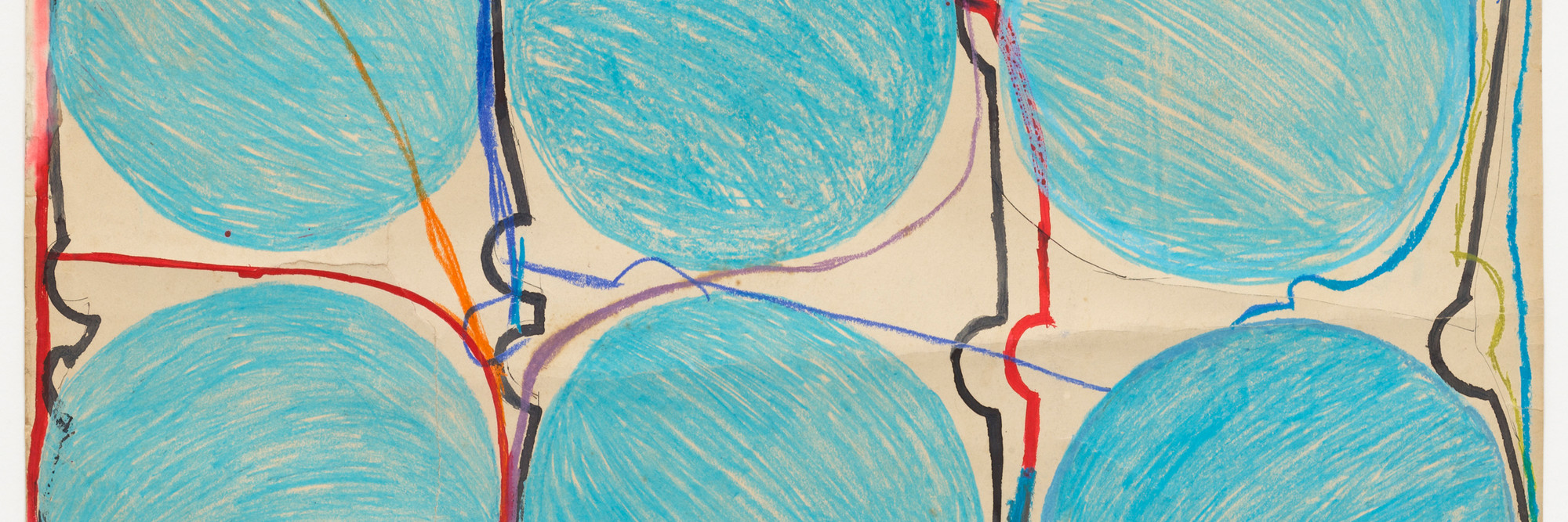Atsuko Tanaka. Untitled. 1956. Watercolor and felt-tip pen on paper, 42 7/8 × 30 3/8″ (108.9 × 77.2 cm). The Museum of Modern Art, New York. Purchased with funds provided by the Edward John Noble Foundation, Frances Keech Fund, and Committee on Drawings Funds. © 2010 Ryoji Ito