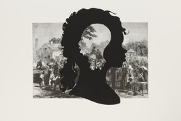 Kara Walker. Exodus of Confederates from Atlanta, from the portfolio Harper’s Pictorial History of the Civil War (Annotated). 2005. One from a portfolio of fifteen lithograph and screenprints, 39 1/16 x 52 15/16" (99.2 x 134.4 cm). Publisher and printer: LeRoy Neiman Center for Print Studies, Columbia University, New York. Edition: 35. The Museum of Modern Art. General Print Fund and The Ralph E. Shikes Fund. © 2007 Kara Walker
