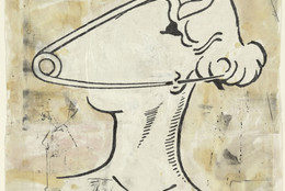 Steve Gianakos. She Could Hardly Wait. 1996. Oil and ink on cut-and-pasted printed paper, 27 x 27 1/2" (68.6 x 69.9 cm). The Judith Rothschild Foundation Contemporary Drawings Collection Gift. © 2012 Steve Gianakos