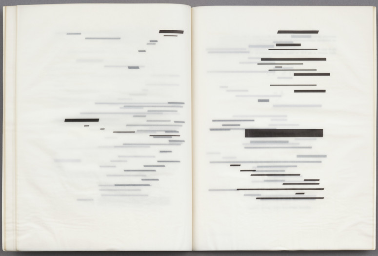 Marcel Broodthaers (Belgian, 1924–1976). Un Coup de dés jamais n’abolira le hasard (A throw of the dice will never abolish chance). 1969. Artist’s book, offset lithograph on transparent paper, page: 12 3/4 × 9 13/16" (32.4 × 24.9 cm). Publisher: Wide White Space Gallery, Antwerp; Galerie Michael Werner, Cologne. Printer: Vereman, Antwerp. Edition: 90. The Museum of Modern Art, New York. Acquired through the generosity of Howard B. Johnson in honor of Riva Castleman, 1994. © 2016 Estate of Marcel Broodthaers/Artists Rights Society (ARS), New York/SABAM, Brussels