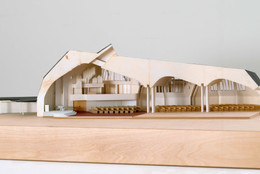 Alvar Aalto. Church of the Three Crosses, Vuoksenniska, Imatra, Finland, 1955–58. Plastic, cardboard, and synthetic polymer paint, 15 × 30 × 54″ (38.1 × 76.2 × 137.1 cm). Model Makers: Richard Sturgeon, Derek Conde. Purchase