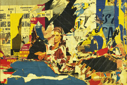 Jacques de la Villeglé. 122 rue du Temple. 1968. Torn and collaged painted and printed paper on linen, 62 5/8″ × 6' 10 3/4″ (159.2 × 210.3 cm). Gift of Joachim Aberbach (by exchange). © 2004 Artists Rights Society (ARS), New York/ADAGP, Paris