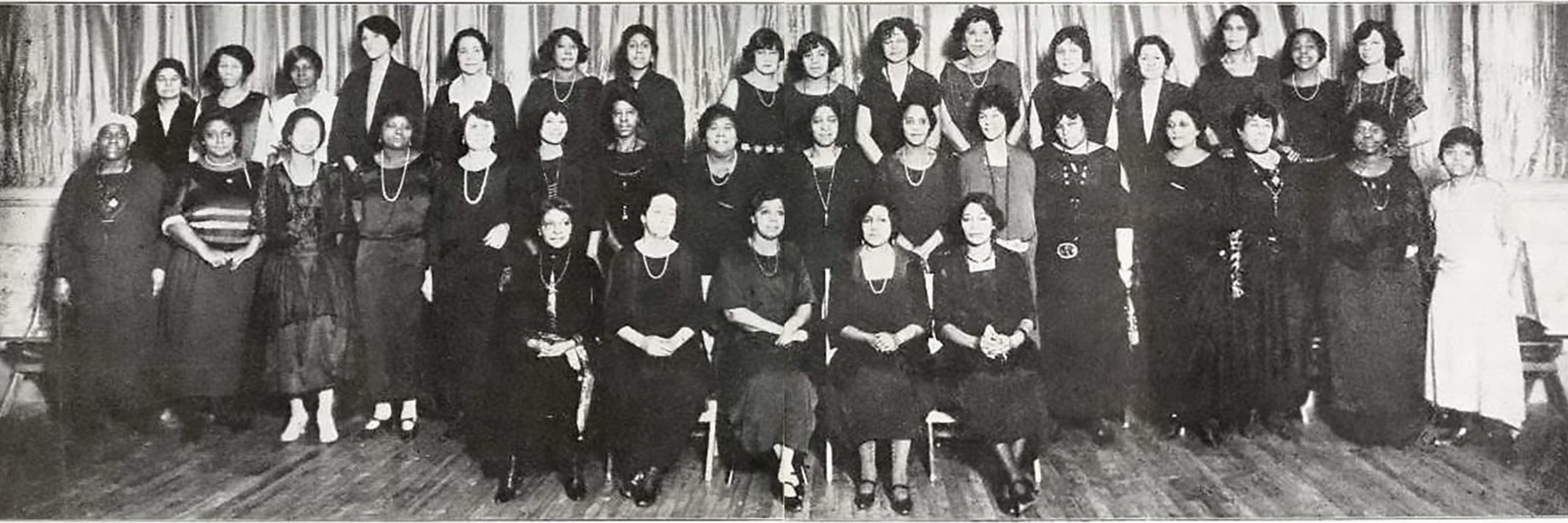 Photograph of members of The Utopia Neighborhood Club, New York City. As published in The Crisis, March 1923. Reference image for Steffani Jemison's Promise Machine, 2014–15
