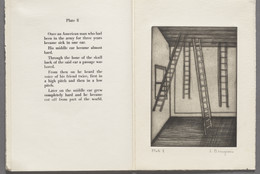 Louise Bourgeois. Untitled, plate 8 of 9, from the illustrated book He Disappeared into Complete Silence. 1947. Author: the artist. Engraving and drypoint, page: 10 × 6 7/8″ (25 × 17.5 cm). Publisher: Gemor Press, New York. Printer: The artist at Atelier 17, New York. Abby Aldrich Rockefeller Fund. © 2016 The Easton Foundation/Licensed by VAGA, NY. Photo: Peter Butler