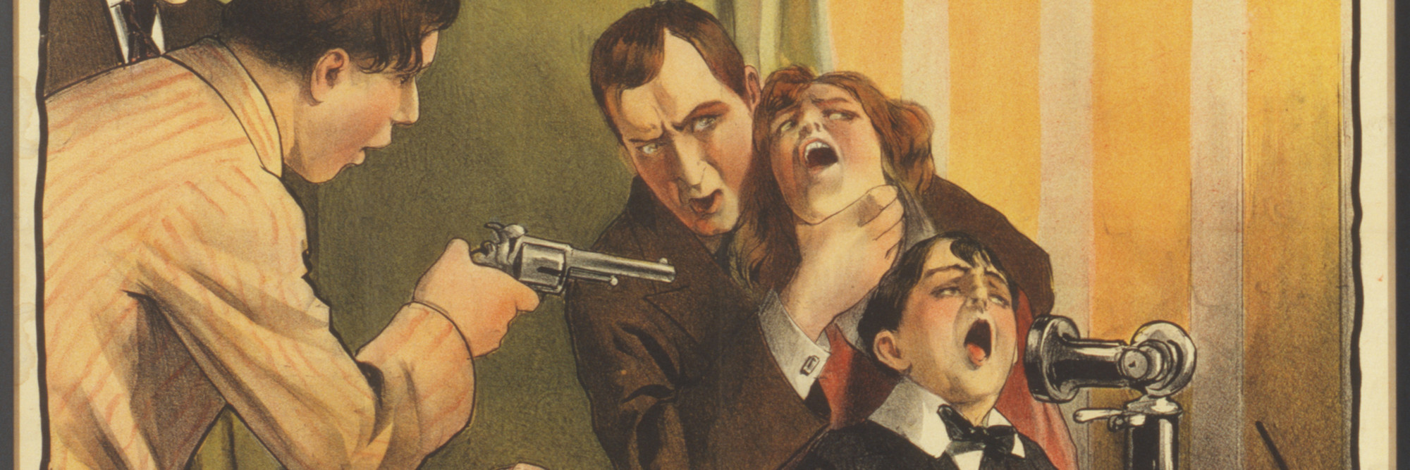 Poster for Bout-de-Zan et le crime au telephone. (1914, France, Gaumont, Directed by Louis Feuillade). Lithograph, 40 × 30″ (101.6 × 76.2 cm). Department of Film Collection