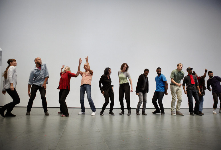 Performance of Jérôme Bel’s The Show must go on (2001) at The Museum of Modern Art, 2012. Part of Some sweet day (October 15–November 04, 2012). © 2012 Museum of Modern Art, New York. Photo: Julieta Cervantes