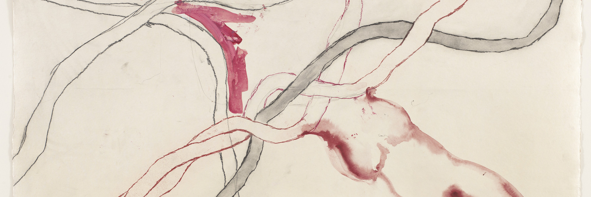 Louise Bourgeois. No. 5 of 14 from the installation set À l’Infini. 2008. Soft ground etching, with selective wiping, watercolor, gouache, pencil, colored pencil, and watercolor wash additions, 40 x 60" (101.6 x 152.4 cm). The Museum of Modern Art, New York. Purchased with funds provided by Agnes Gund, Marie-Josée and Henry R. Kravis, Marlene Hess and James D. Zirin, Maja Oeri and Hans Bodenmann, and Katherine Farley and Jerry Speyer, and Richard S. Zeisler Bequest (by exchange). © 2017 The Easton Foundation/Licensed by VAGA, NY