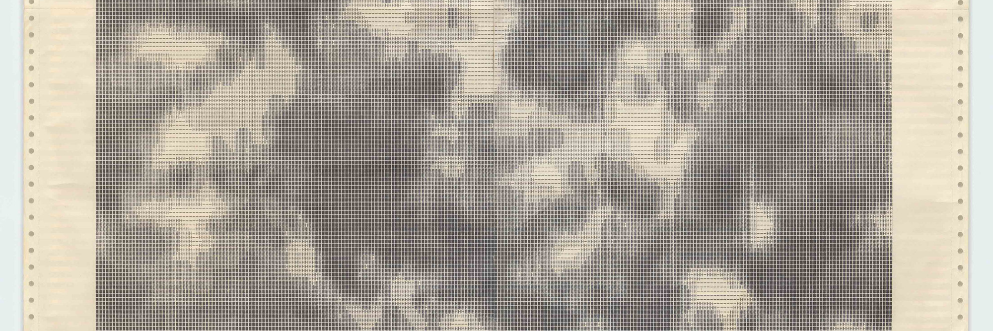 Waldemar Cordeiro. Gente Ampli*2. 1972. Computer output on paper, 52 15/16 x 28 9/16" (134.5 x 72.5 cm). The Museum of Modern Art, New York. Latin American and Caribbean Fund, 2016. © 2017 Waldemar Cordeiro