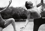 Hazel Larsen Archer. Elizabeth Schmitt Jennerjahn and Robert Rauschenberg. c. 1951–52. Gelatin silver print, 6 1⁄4 × 9 1⁄4" (15.9 × 23.5 cm). Estate of Hazel Larsen Archer and the Black Mountain College Museum + Arts Center