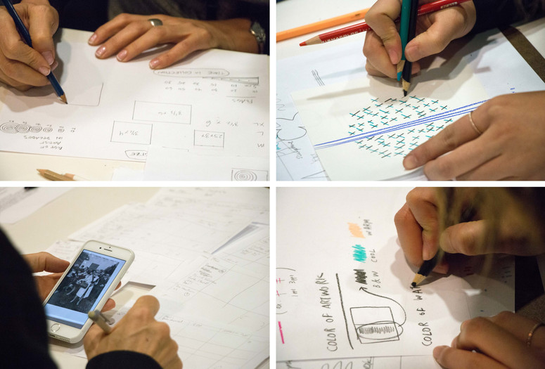 A Draw your Visit with Data workshop. Photo: Manuel Martagon. © 2017 The Museum of Modern Art, New York