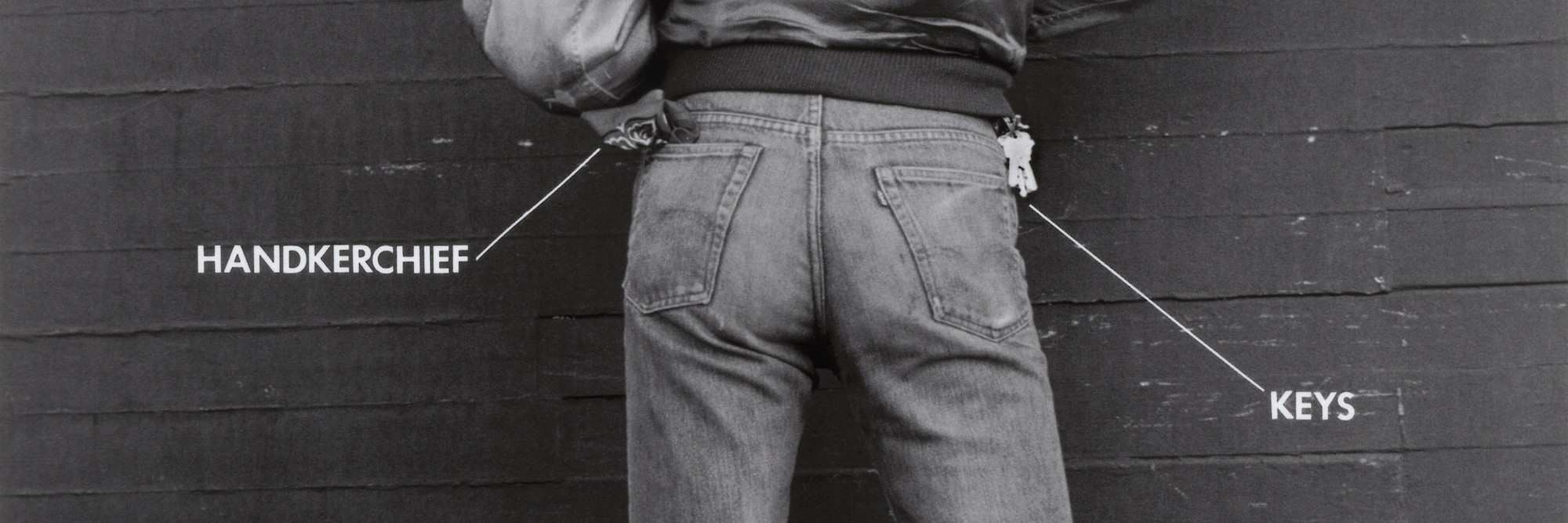 Hal Fischer. Signifiers for a Male Response, from the series Gay Semiotics. 1977. Pigmented inkjet print, printed 2014, 18 1/2 × 12 3/8" (47 × 31.4 cm). The Museum of Modern Art, New York. Geraldine Murphy Fund. © 2017 Hal Fischer