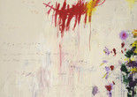 Cy Twombly. The Four Seasons: Spring, Summer, Autumn, and Winter. 1993–94. Synthetic polymer paint, oil, house paint, pencil, and crayon on four canvases. Spring 10' 3 1/8" x 6' 2 7/8" (312.5 x 190 cm); Summer 10' 3 3/4" x 6' 7 1/8" (314.5 x 201 cm); Autumn 10' 3 1/2" x 6' 2 3/4" (313.7 x 189.9 cm); Winter 10' 3 1/4" x 6' 2 7/8" (313 x 190.1 cm). The Museum of Modern Art, NY. Gift of the artist. © 2017 Cy Twombly Foundation