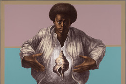 Charles White. Sound of Silence. 1978. Color lithograph on paper, 25 1/8 × 35 5/16" (63.8 × 89.7 cm). Publisher: Hand Graphics, Ltd. Printer: David Panosh. The Art Institute of Chicago. Margaret Fisher Fund. © 1978 The Charles White Archives