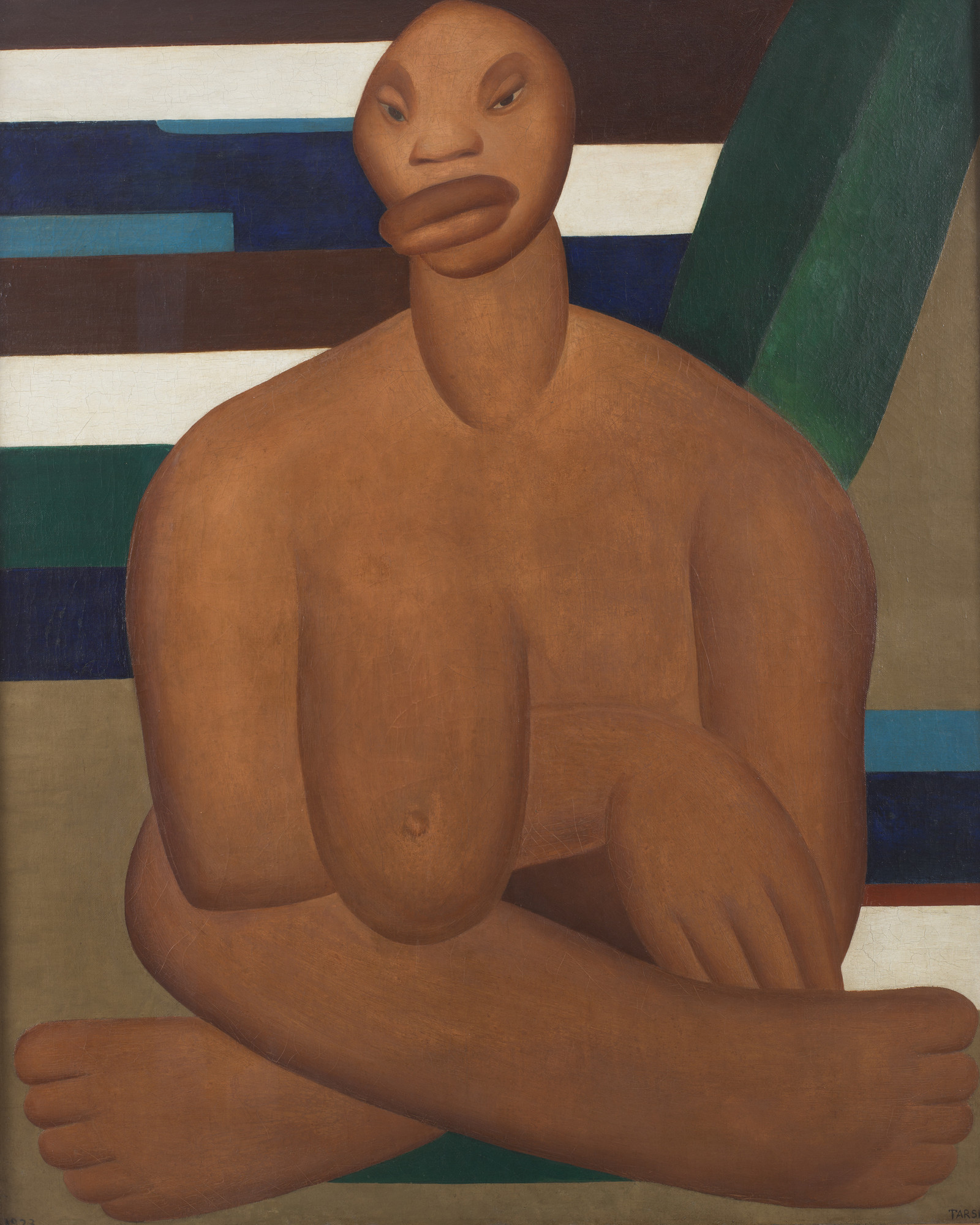 Tarsila do Amaral. _A Negra_, 1923. Oil on canvas, 39 3/8 x 32 in. (100 x 81.3 cm). Museo de Arte Contemporânea de Universidade de São Paulo. © Tarsila do Amaral Licenciamentos.