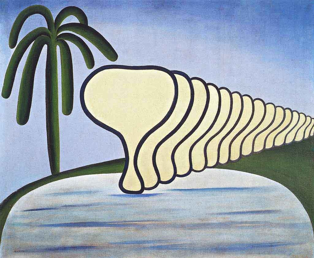 Tarsila do Amaral. _O sono (Sleep)_, c. 1928. Oil on canvas, 23 13/16 x 28 5/8 in. (60.5 x 72.7 cm). Private collection, Rio de Janeiro.