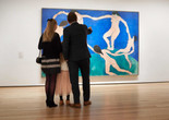 Above: MoMA's Painting and Sculpture Galleries. Shown: Henri Matisse. Dance (I). Paris, Boulevard des Invalides, early 1909. Oil on canvas. Gift of Nelson A. Rockefeller in honor of Alfred H. Barr, Jr. © 2018 Succession H. Matisse/Artists Rights Society (ARS), New York. Photo: Gregg Pasquarelli