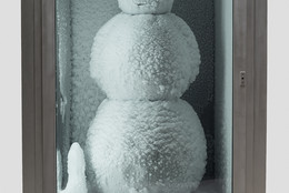 Peter Fischli and David Weiss. Snowman. 1987/2016. Copper, aluminum, glass, water, and coolant system, 85 7/8 x 50 3/8 x 65" (218 x 128 x 165 cm). Courtesy Matthew Marks Gallery. © Peter Fischli and David Weiss