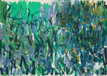 Joan Mitchell. No Rain. 1976. Oil on canvas, two panels, 9' 2" x 13' 1 /58" (279.5 x 400.4 cm). Gift of The Estate of Joan Mitchell. © Estate of Joan Mitchell