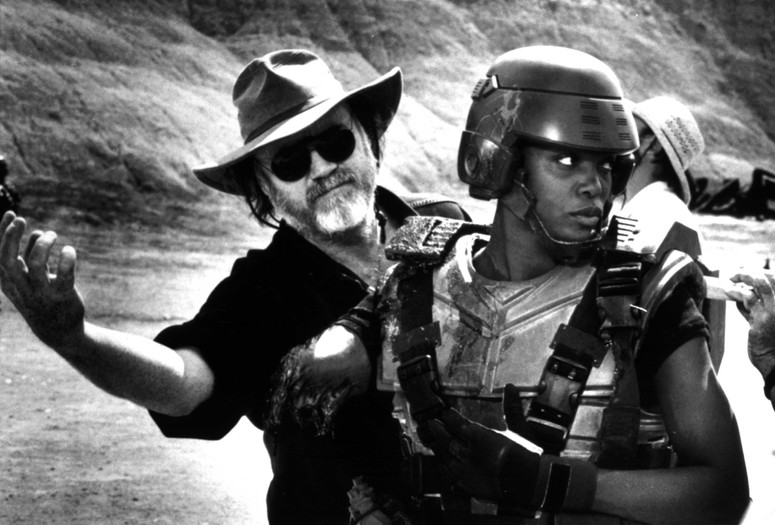 Phil Tippett on the set of Starship Troopers (1997). Courtesy of Tippett Studio