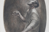 Charles White. Folksinger (Voice of Jericho: Portrait of Harry Belafonte). 1957. Ink and colored ink with white additions on board, 52 x 34" (131.8 x 86.5 cm). Collection Pamela and Harry Belafonte. © The Charles White Archives/ Photo: Christopher Burke Studio
