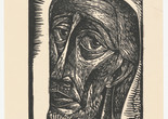 Charles White. Untitled (Bearded Man). c. 1949. Linoleum cut. Composition: 7 13/16 x 6" (19.9 x 15.2 cm); sheet: 10 1/2 x 8 5/16" (26.7 x 21.1 cm). John B. Turner Fund. © 2018 The Charles White Archives. Photo: Peter Butler