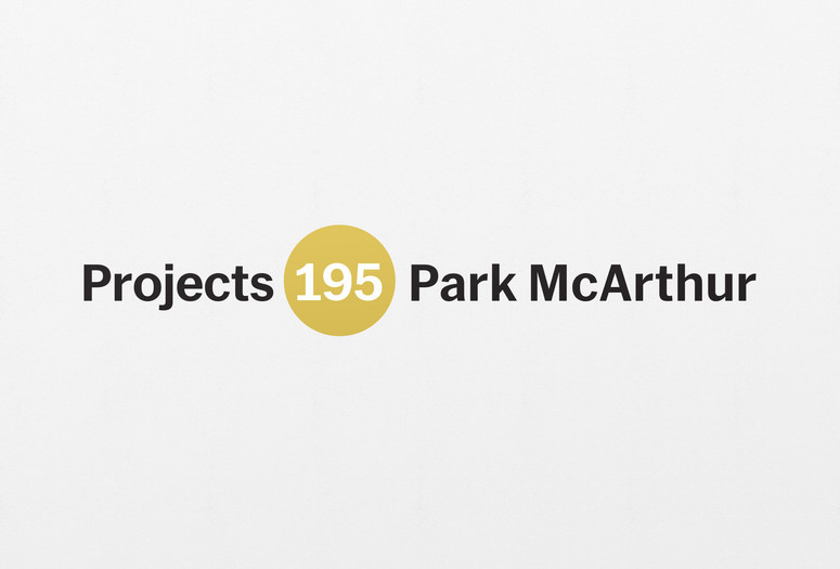 Park McArthur. Is this an investment, pied-à-terre, or primary residence? 2018. Paint on wall; altered Museum of Modern Art Projects logo scaled to gallery dimensions. Edition: 3 + 1 AP. Courtesy the artist and ESSEX STREET, New York