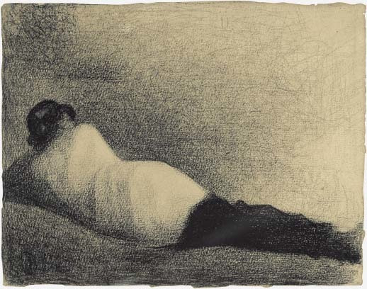 Georges Seurat. Reclining Man. (study for Bathing Place, Asnières) 1883