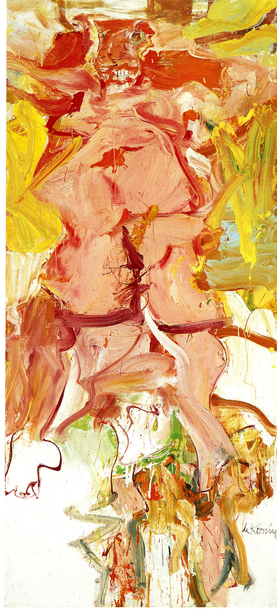 Oil and charcoal on wood  
 80 x 36" (203.2 x 91.4 cm)   
Hirshhorn Museum and Sculpture Garden, Smithsonian Institution, Washington.   
Gift of Joseph H. Hirshhorn, 1966   
© 2011 The Willem de Kooning Foundation / Artists Rights Society (ARS), New York