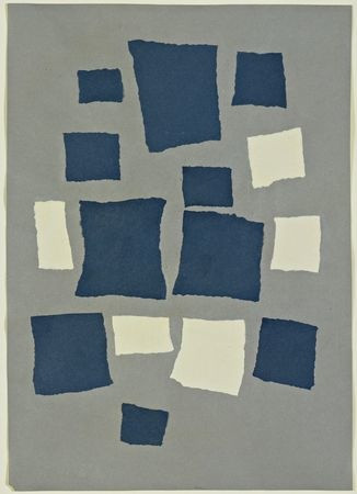 Jean Arp (Hans Arp)
(French, born Germany (Alsace), 1886-1966)
Collage with Squares Arranged According to the Laws of Chance
c. 1916-17