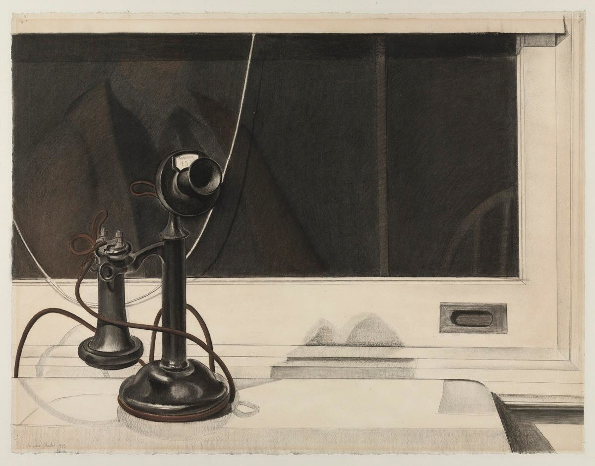 Charles Sheeler (American, 1883–1965)
Self-Portrait
1923
Conté crayon, gouache, and pencil on paper
19 3/4 x 25 5/8" (50.1 X 65.2 cm)
Gift of Abby Aldrich Rockefeller