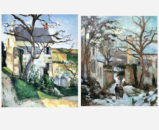 Paul Cézanne. House and Tree, L'Hermitage. c. 1874
Camille Pisarro. L'Hermitage, Pontoise, Winter. c. 1874