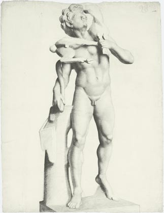 Georges Seurat. Antique Statue, Satyr with Goat. c. 1877–79