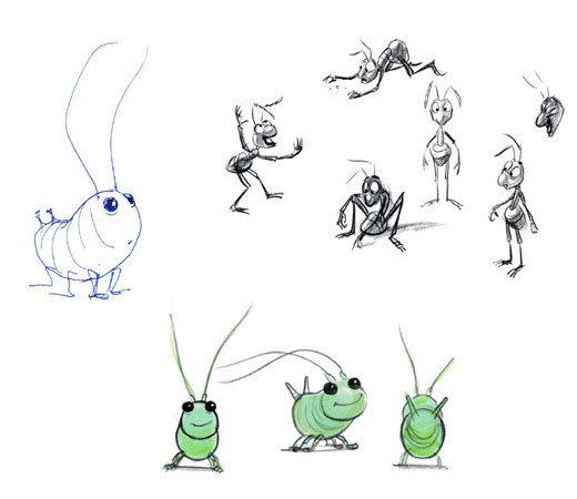 DeAnn Cobb, Becky Neiman
Original drawings by Geefwee Boedoe, Bill Cone, Jason Katz, Dan Lee, Bud Luckey, Bob Pauley
A Bug's Life: Character Design
A Bug's Life, 1998