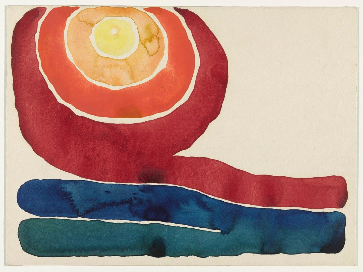 Georgia O'Keeffe (American, 1887–1986)
Evening Star, No. III
(1917)
Watercolor on paper mounted on board
8 7/8 x 11 7/8" (22.7 x 30.4 cm)
Mr. and Mrs. Donald B. Straus Fund