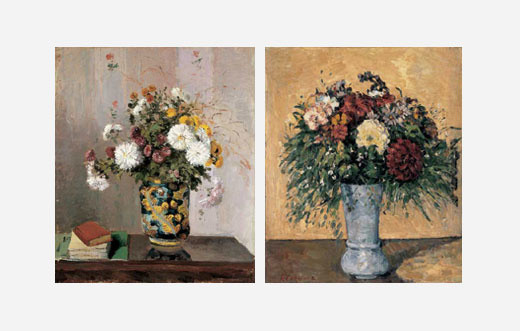 Camille Pisarro. Bouquet of Flowers with Chrysanthemums in a Chinese Vase. 1873
Paul Cézanne. Flowers in a Blue Vase. c. 1874