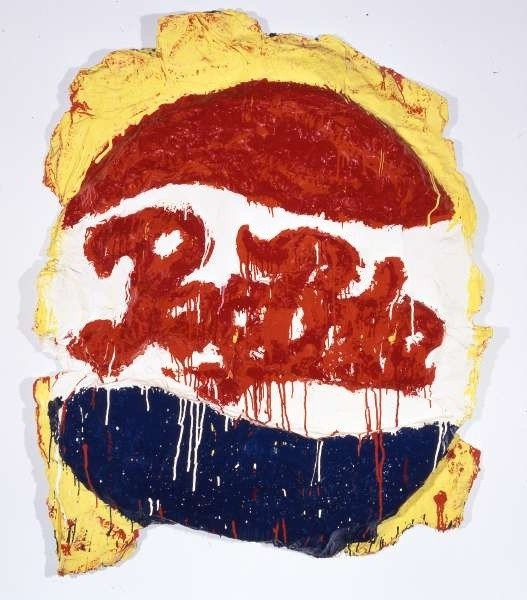 Pepsi-Cola Sign
Date: 1961
Medium: Muslin soaked in plaster over wire, painted with enamel
Dimensions: 60 x 48 x 7 1/2" (152.4 x 121.9 x 19.1 cm)
Credit Line: The Museum of Contemporary Art, Los Angeles
The Panza Collection
