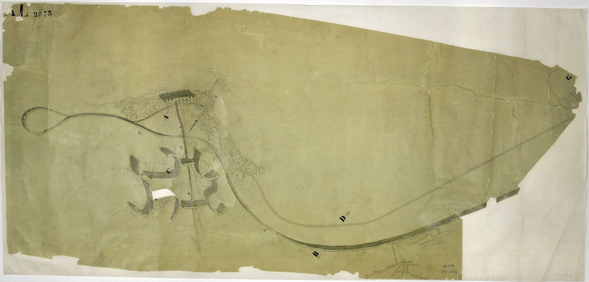 Le Corbusier (Charles-Édouard Jeanneret). Plan Obus, Algiers. 1932. 