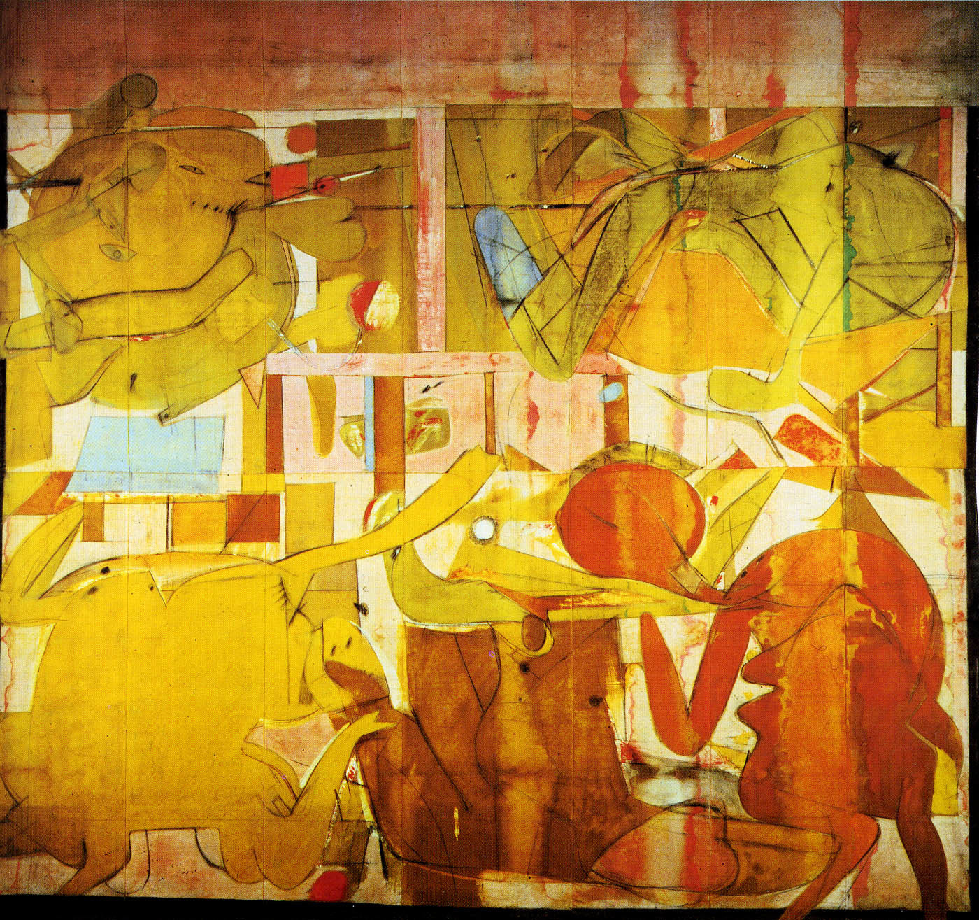 Calcimine and charcoal on canvas   
 182 x 210" (462.3 x 533.4 cm)   
 The Allan Stone Collection   
 © 2011 The Willem de Kooning Foundation / Artists Rights Society (ARS), New York