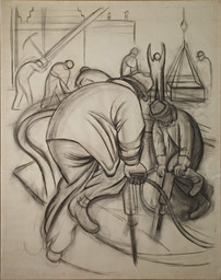 Charcoal on paper
98 x 77 1/8" (248.9 x 195.9 cm)
Museo Dolores Olmedo Patiño, Mexico