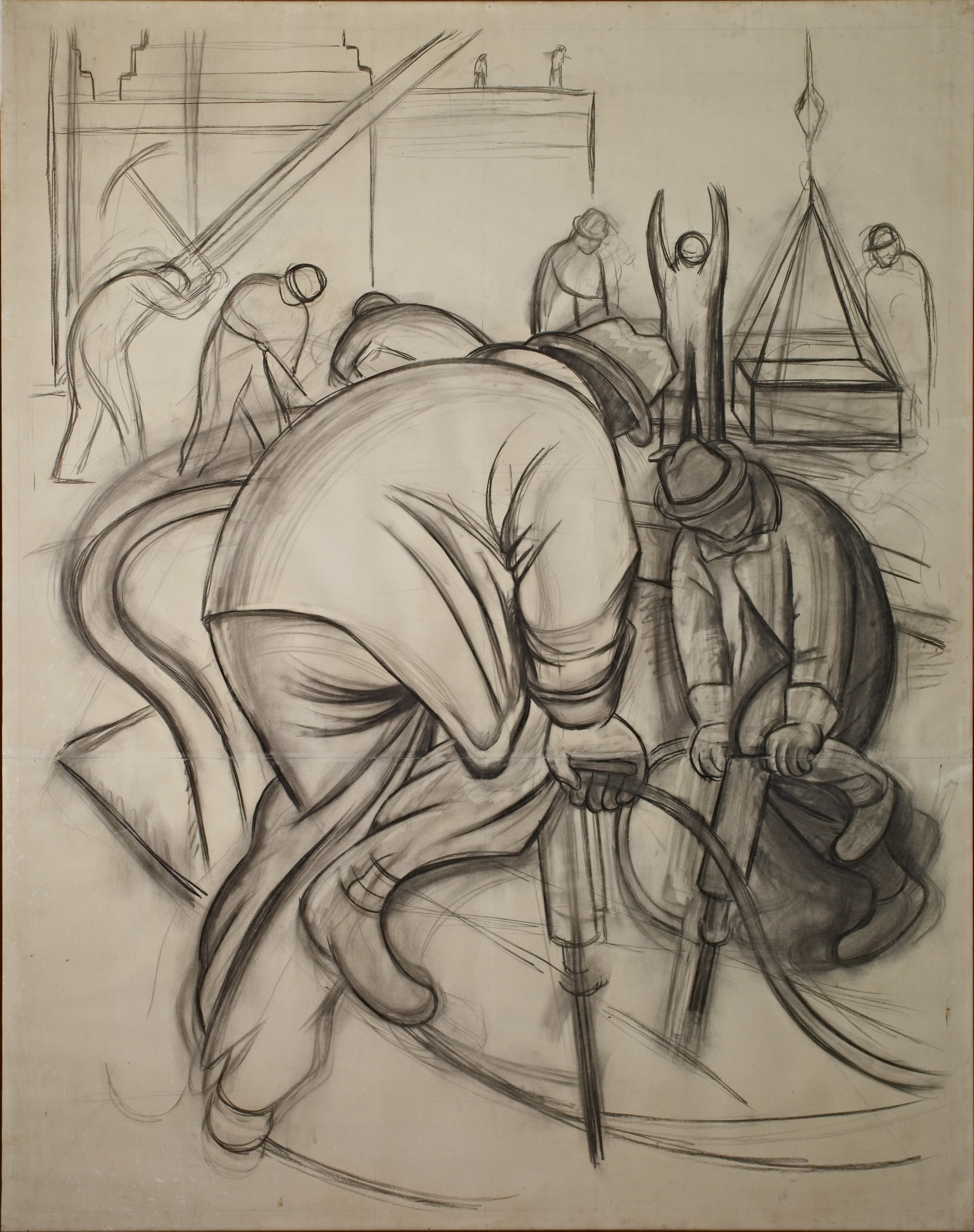 Charcoal on paper  
98 x 77 1/8" (248.9 x 195.9 cm)  
Museo Dolores Olmedo Patiño, Mexico