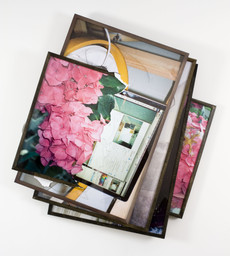 Beatrix Fowler. Summer 2010 (Computer on 20” Slingerland Bass Drum, Accident/The Wood Fell on Me in Studio May 20 2010 #5, “Poster for Dialog with the Band Aids Wolf” Screens in Studio, Flower in Patty’s Gazebo 2). 2010