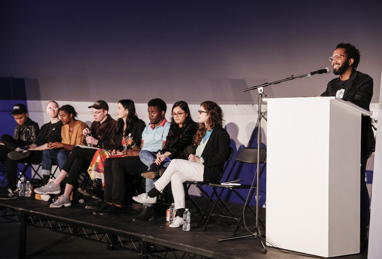 ”It ain't where ya from, it's where ya at; but not like that": An Afternoon of Discussion and Performance. Organized by: Devin Kenny on December 13, 2015. Presented at MoMA PS1 as part of VW Sunday Sessions 2015-2016. Photograph: Charles Roussel.