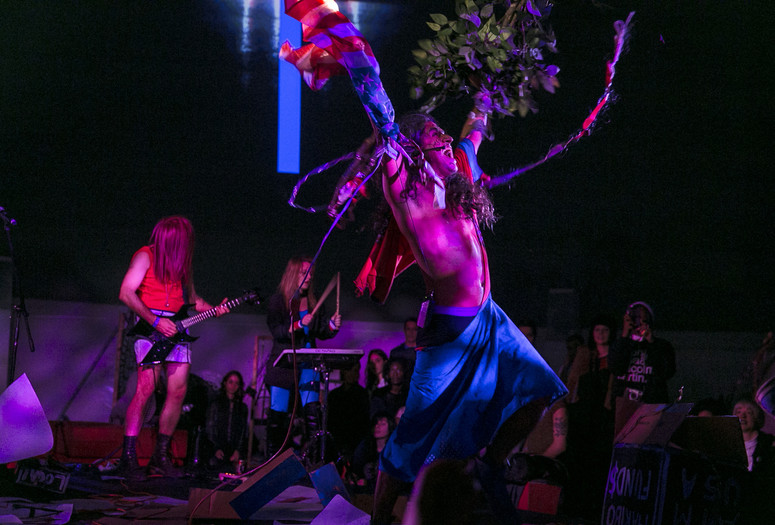 XPRM/E/N/TAL with Raul de Nieves &amp; gage of the boone on January 10, 2016. Presented at MoMA PS1 as part of VW Sunday Sessions 2015-2016. Photograph: Charles Roussel.