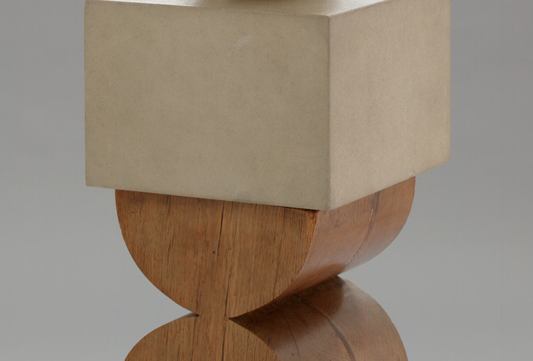 Constantin Brancusi. Young Bird. 1928. Bronze, 16 x 8 1/4 x 12" (40.5 x 21 x 30.4 cm), on a two-part pedestal of limestone, 9 1/4" (23.5 cm) high, and oak, 23 3/4" (60.3 cm) high (carved by the artist), 16 × 8 1/4 × 12" (40.6 × 21 × 30.5 cm); other (stone): 9 1/4" (23.5 cm); pedestal (overall): 36 × 13 1/2 × 14" (91.4 × 34.3 × 35.6 cm). Gift of Mr. and Mrs. William A. M. Burden. © Succession Brancusi - All rights reserved (ARS) 2018