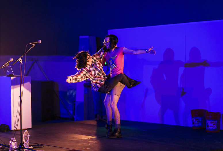 Ann Liv Young presents Theo and Leo on March 8, 2015. Presented at MoMA PS1 as part of VW Sunday Sessions 2014-2015. Photograph: Charles Roussel.