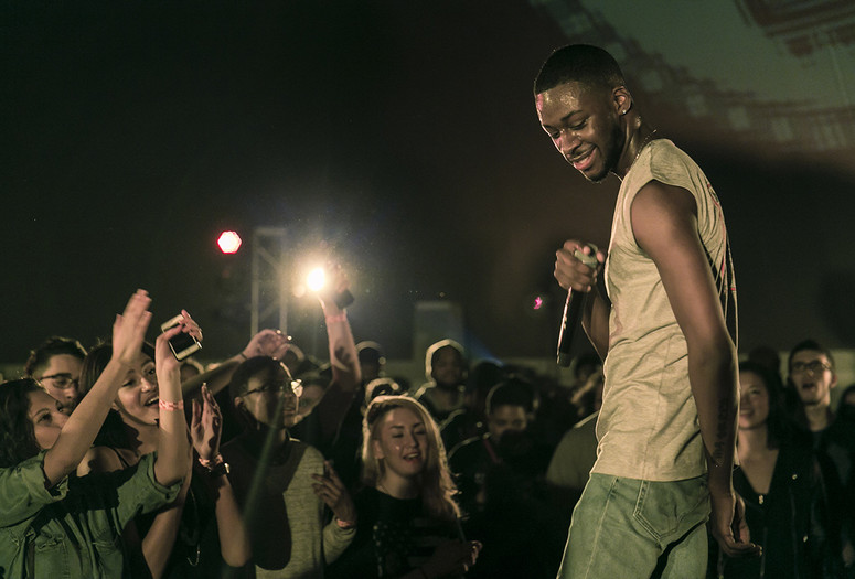 GoldLink with DJ Set by Sango on March 1, 2015. Presented at MoMA PS1 as part of VW Sunday Sessions 2014-2015. Photograph: Charles Roussel.