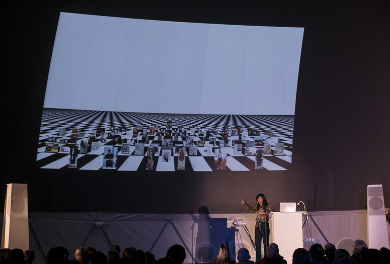 Complex Education: Paying Homage. A Presentation by Frances Stark on January 19, 2014 at MoMA PS1 as part of VW Sunday Sessions 2013-2014. Photograph: Charles Roussel.