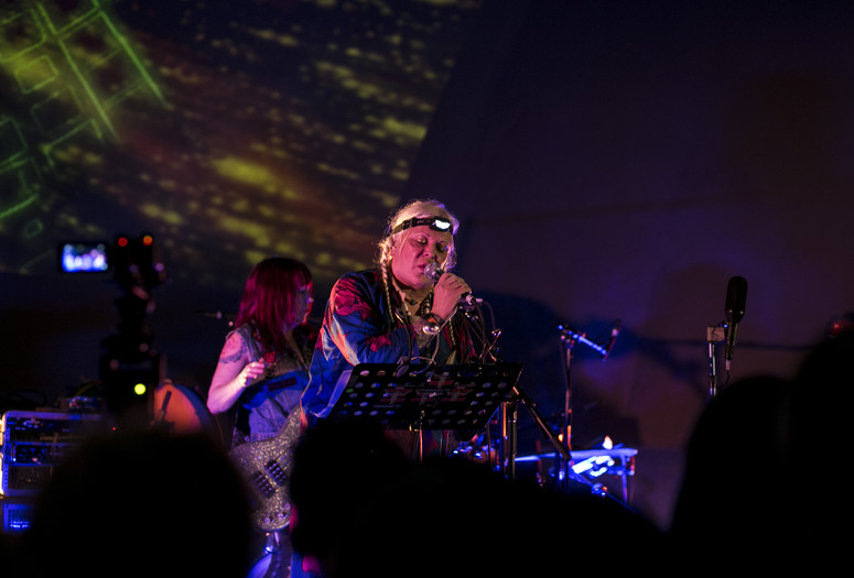 Book Launch for Genesis Breyer P. Orridge featuring a live performance by PSYCHIC TV / PTV3 on February 9, 2014. Presented at MoMA PS1 as part of VW Sunday Sessions 2013-2014. Photograph: Charles Roussel.