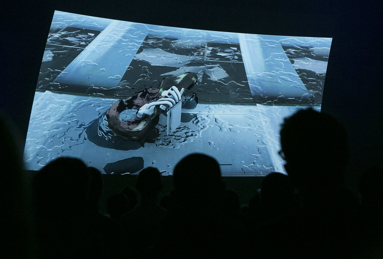 R Plus 6 / Affect Index by Daniel Lopatin &amp; Nate Boyce on November 3, 2013. Presented at MoMA PS1 as part of VW Sunday Sessions 2013-2014. Photograph: Charles Roussel.